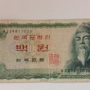 백원과 오백원 지폐....... 이미지