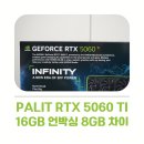 메이져 PC | PALIT RTX 5060TI INFINITY 16GB 언박싱 사용 후기 8GB 차이