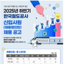 [한국철도공사] 2025년 하반기 신입사원(채용형인턴) 채용 공고(~08.26) 이미지