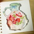 수분가득 수채화 이미지