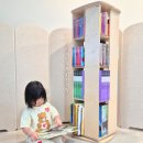 자작나무도서관 | 미레아우드 회전책장 추천 4단 자작나무 아기책장 원목 유아책장