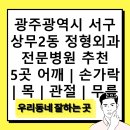 광주광역시 서구 상무2동 정형외과 전문병원 추천 5곳 어깨 | 손가락 | 목 | 관절 | 무릎