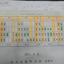 2011년 청도 이서 초등학교 방과후 수업표 이미지