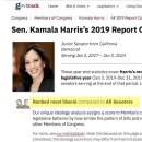 속보: GovTrack에서 Kamala Harris를 가장 진보적인 상원의원으로 선정한 2019년 페이지 순위를 삭제했습니다(비디 이미지