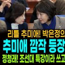 리틀 추미애! 박은정의 우려! 의미심장! / 추미애 깜짝 등장! 흔들리지마! / 정청래! 조선대 특강이라 쓰고 출마선언이라 읽는다! 이미지