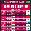 [WORLD BASEBALL CLASSIC 2023] B조 경기 대진표 (월드 베이스볼 클래식) 이미지