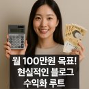 월 100만원 목표! 현실적인 블로그 수익화 루트