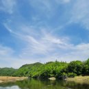 강변의 수채화 이미지