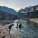 명지목산장 | 완주 동상계곡 당일치기 물놀이 후기! 명지목산장 포인트, 신월리 캠핑장 샤워실(feat. 검태오남매)