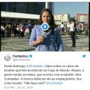 World Cup reporter angry at kiss attempt 이미지