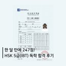 중국어 HSK 5급 (IBT) 독학 247점 합격 후기 | 한달 공부 방법 | 시험 후기 및 출제 단어 | 노베이스 시작