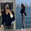 [알렌오] 사이드 슬릿 니트 가디건 네이비│스트레이트 체형 봄 여름 가디건 추천 후기 착용샷