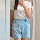 160 | 유니클로 걸즈 데님쇼트팬츠 160 후기 153cm 키작녀 | 초등학생 140 착용핏 (내돈내산)