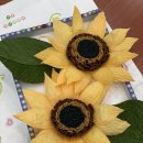 페이퍼플라워 주름지 해바라기 액자 이미지