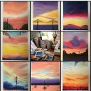 소묘와 오일파스텔 이미지