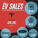 2023년 상반기 미국 EV 판매 시각화 이미지