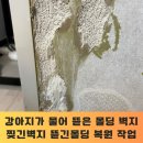 개가 물어뜯은 몰딩 벽지 복원작업