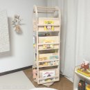 한뼘미디어 | 공간 활용 갑! 유아책장 추천, 팀버토츠 회전책장 화이트워시 설치후기