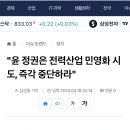 "윤 정권은 전력산업 민영화 시도, 즉각 중단하라" 이미지