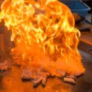 불타는 통철판 불놀이 삼겹살구이 이미지