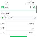 bmi ＜＜＜ 17미만인 저체중잇어❓❓❓ 165기준 46부터 17밑인데 이미지