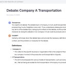 Debate Topic - Company A must use B transportation to load its products. 이미지