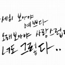 쓰는 기쁨 캘리그라피 이미지