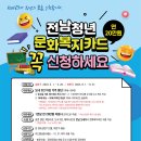 전남도, 청년 문화복지카드 20만원 지원 이미지