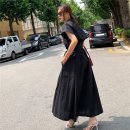 <b>니쁜스</b> 에르 포켓카라 날개 벨티드 맥시 썸머 원피스