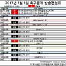 2017년 1월 1일 (일요일) 축구중계 방송편성표 이미지