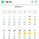 서울이랑 부산 각각 작년 9월달엔 날씨 어땠냐면 이미지