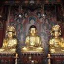 진주 청곡사 목조석가여래삼존좌상 이미지