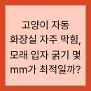 호흡기L층 화장실-1 | 고양이 자동 화장실 자주 막힘, 모래 입자 굵기 몇 mm가 최적일까?
