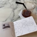 수채 색연필로 그리는 동화 일러스트 | [홀베인그래뉼/수채일러스트] 카페 더 큰나무, 분위기 좋은 카페_어반스케치 작품이 있는 카페