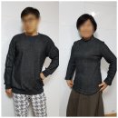 ZA라 브랜-벌집 특기모 블랙(90107-02)로 만든 남성 삼각절개맨투맨 티셔츠와 여성 목폴라 티셔츠♡ 이미지