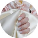 행정남로 | 혼주 네일아트 내 돈 내산 후기｜연핑크 한복에 딱 맞는 화이트 그라데이션 네일