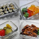 ♬ [도시락] 멸치김말이밥, 닭다리 대추 간장조림, 야채피클, 과일 이미지