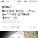 한국 여성평균키 162.3.....100년사이 세계1위 증가율 이미지