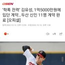 '학폭전력'김유성, 1억5천만원에 입단 계약. 두산 신인 계약 11명 완료 이미지