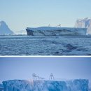 그린란드 빙산 위에 설치된 예술 작품 이미지