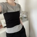 <b>선데이</b><b>업</b> 반팔 골지 크롭티 & 뷔스티에 나시 레이어드룩 코디