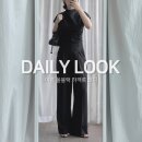 런드리나인 | 깔끔한 올블랙 하객룩 코디 (라라런드리 반목 셔링 반팔, 아틀리에 나인 슬랙스, 프라다 보니 미디엄 가방)