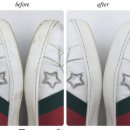 63세탁전문점 | 구찌 스니커즈 밑창 누런 변색 복원 후기｜화이트 운동화 Before &amp; After 완전 달라졌어요