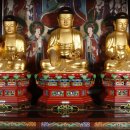 진주 청곡사 목조석가여래삼존좌상 이미지