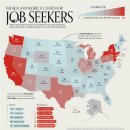 지도 작성: 미국 주별 실업자 대 구인 이미지