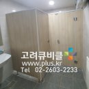 HPM노몰딩형화장실칸막이 오크샤머니 색상의 솔리드큐비클 일반형패턴_서울시 양천구 이미지