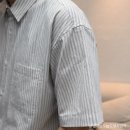 레일로드 | 로템버 ROTEMBER 남성셔츠 후기 에디터 레일로드 스트라이프 하프 셔츠 L 사이즈 착용