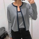 게임M소프트 | 유니클로 소프트립가디건 &amp; 탱크탑 세트 네이비 착용샷(M사이즈 핏)