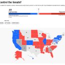 현재 미국 중간선거 개표 결과들과 예측 이미지