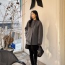 그레이라운드 | COS 코스 라운드 더블페이스 울 재킷 그레이 자켓 구입 코디 후기